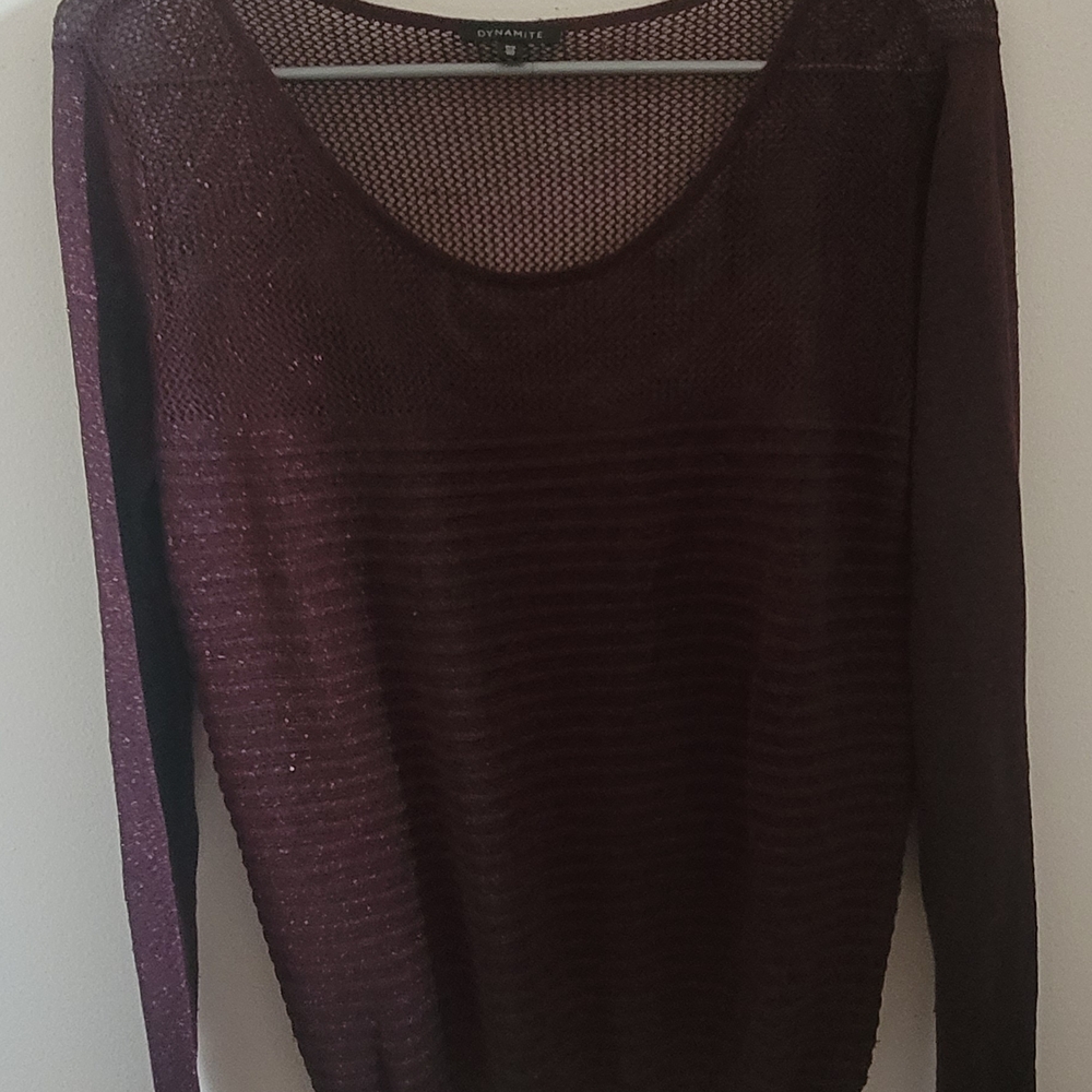 Dynamite Deep Burgundy Knit Top